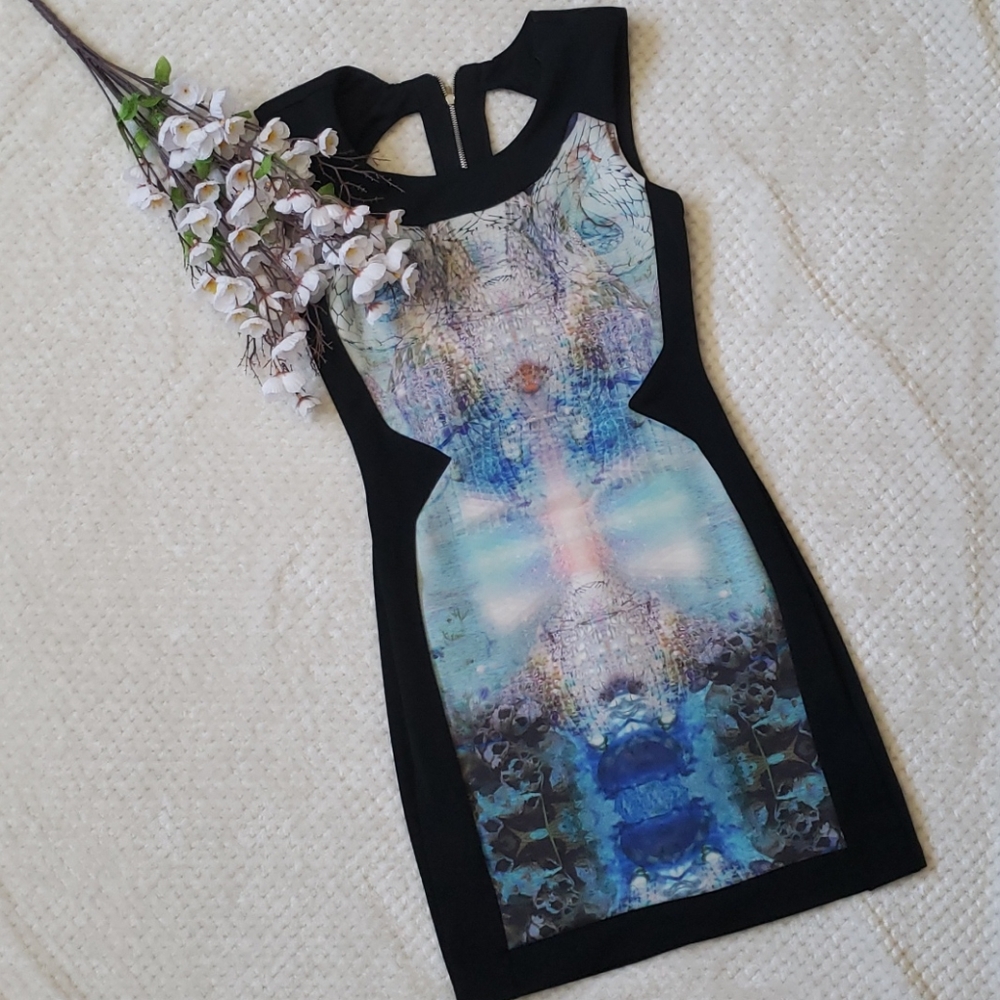 MISS SELFRIDGE BLACK FITTED DRESS